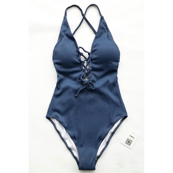 cupshe lace up one piece